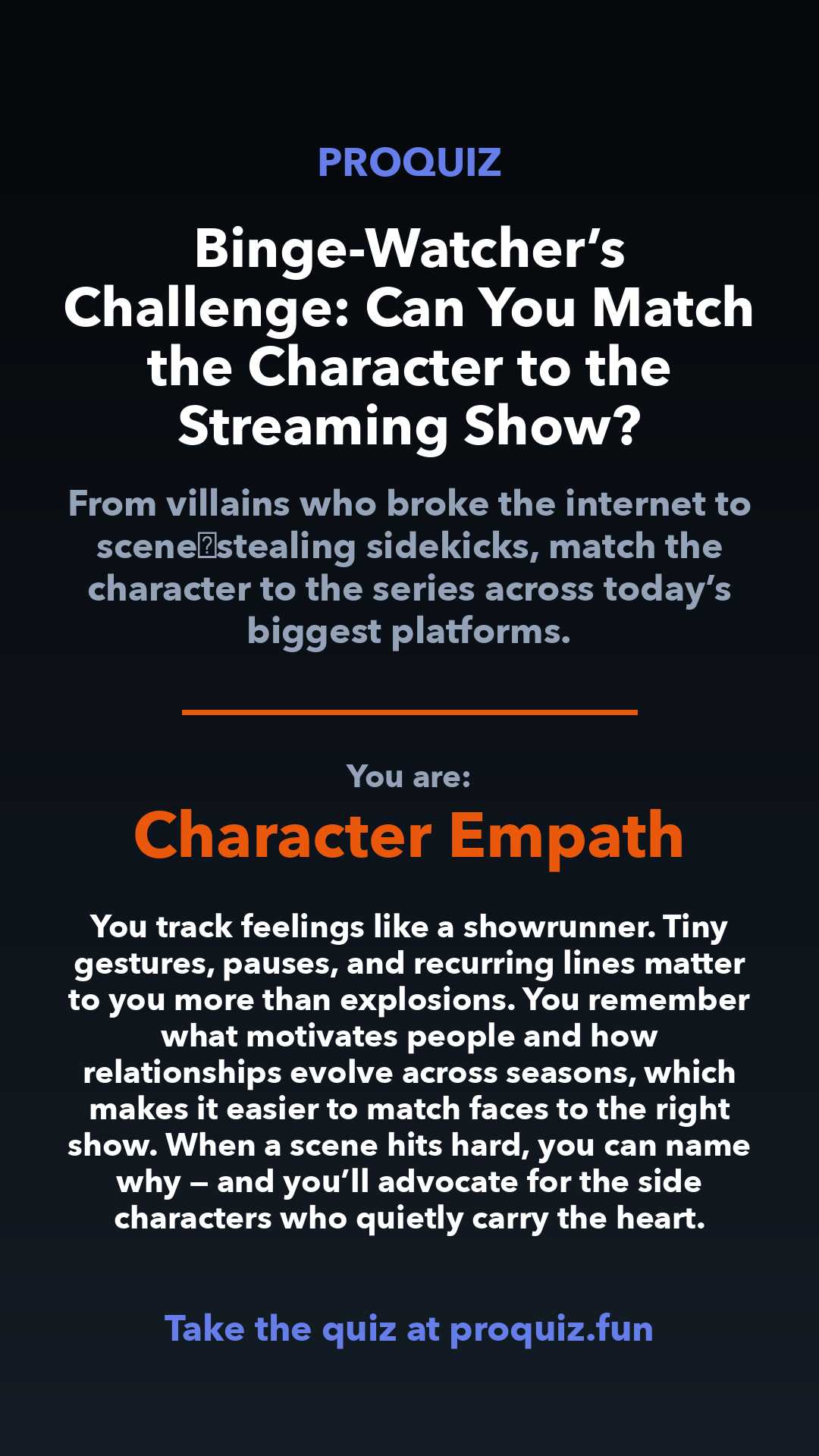 Character Empath - Binge-Watcher’s Challenge: Can You Match the Character to the Streaming Show?