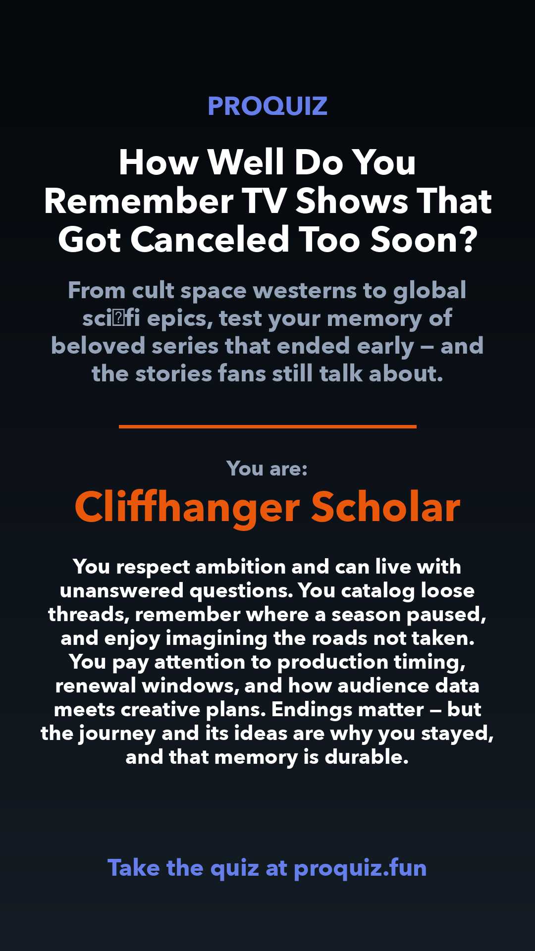 Cliffhanger Scholar - How Well Do You Remember TV Shows That Got Canceled Too Soon?