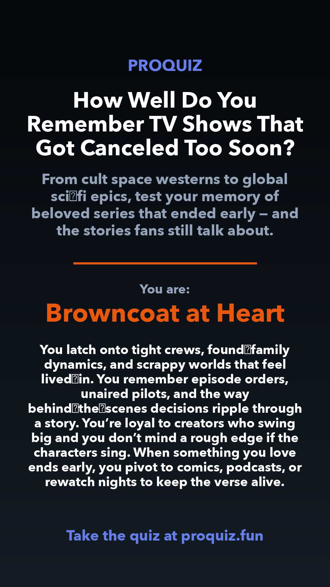 Browncoat at Heart - How Well Do You Remember TV Shows That Got Canceled Too Soon?