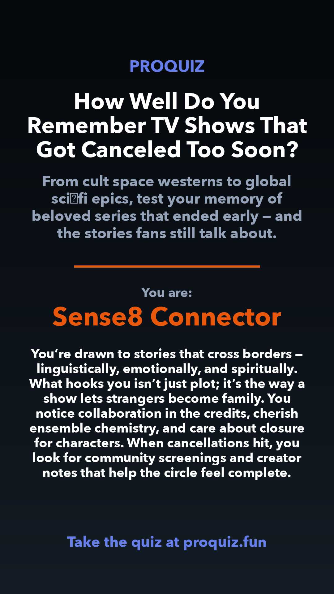 Sense8 Connector - How Well Do You Remember TV Shows That Got Canceled Too Soon?