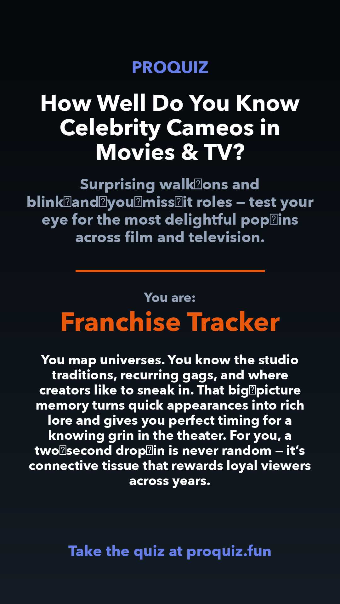 Franchise Tracker - How Well Do You Know Celebrity Cameos in Movies & TV?