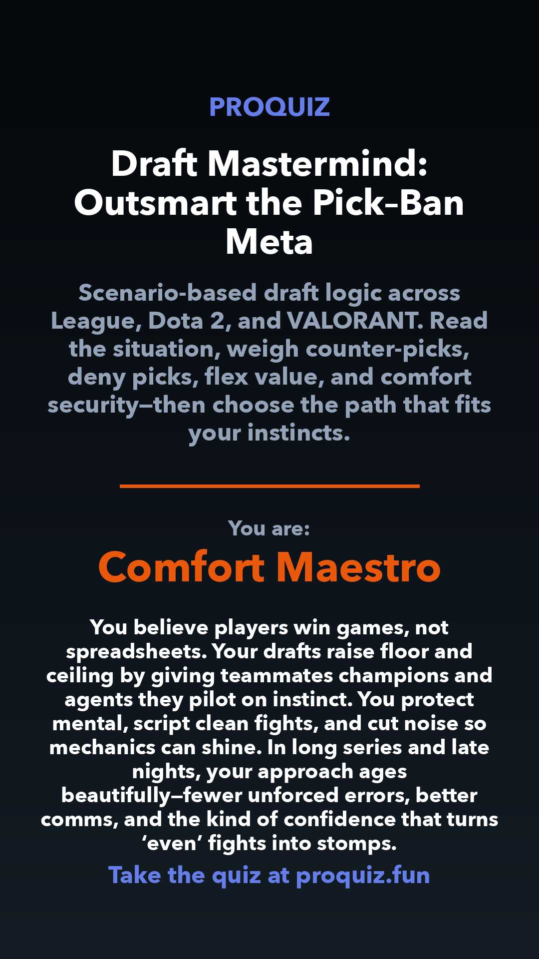 Comfort Maestro - Draft Mastermind: Outsmart the Pick–Ban Meta