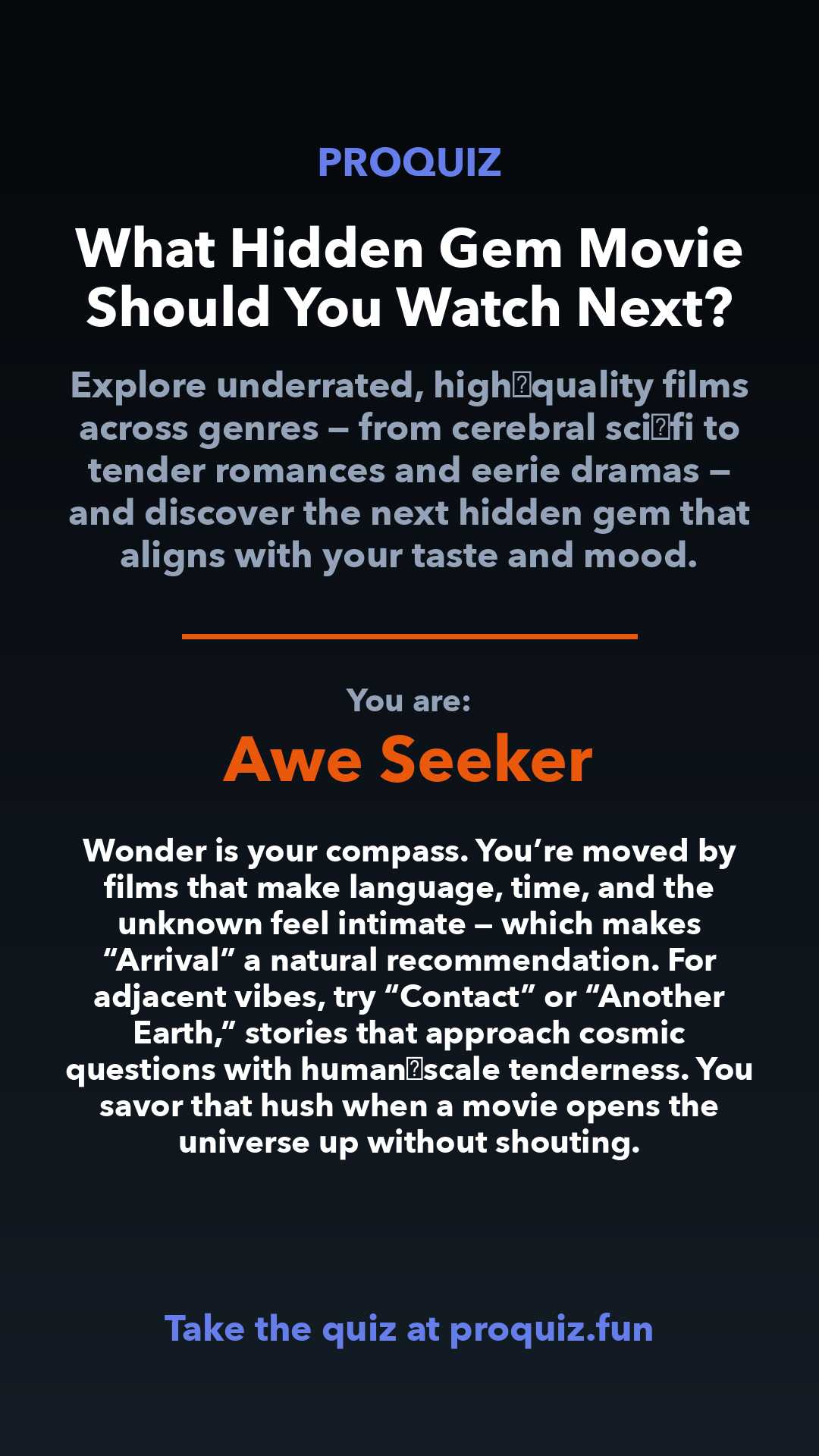 Awe Seeker - What Hidden Gem Movie Should You Watch Next?