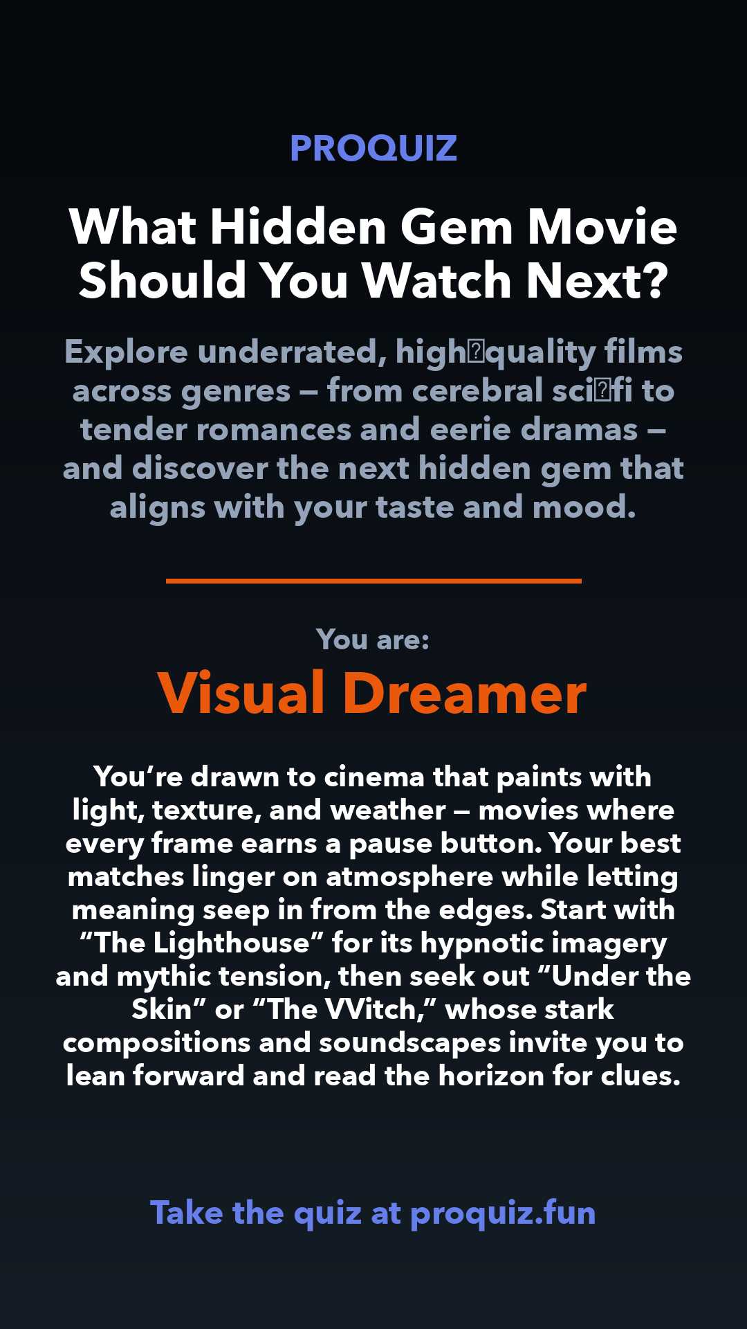 Visual Dreamer - What Hidden Gem Movie Should You Watch Next?