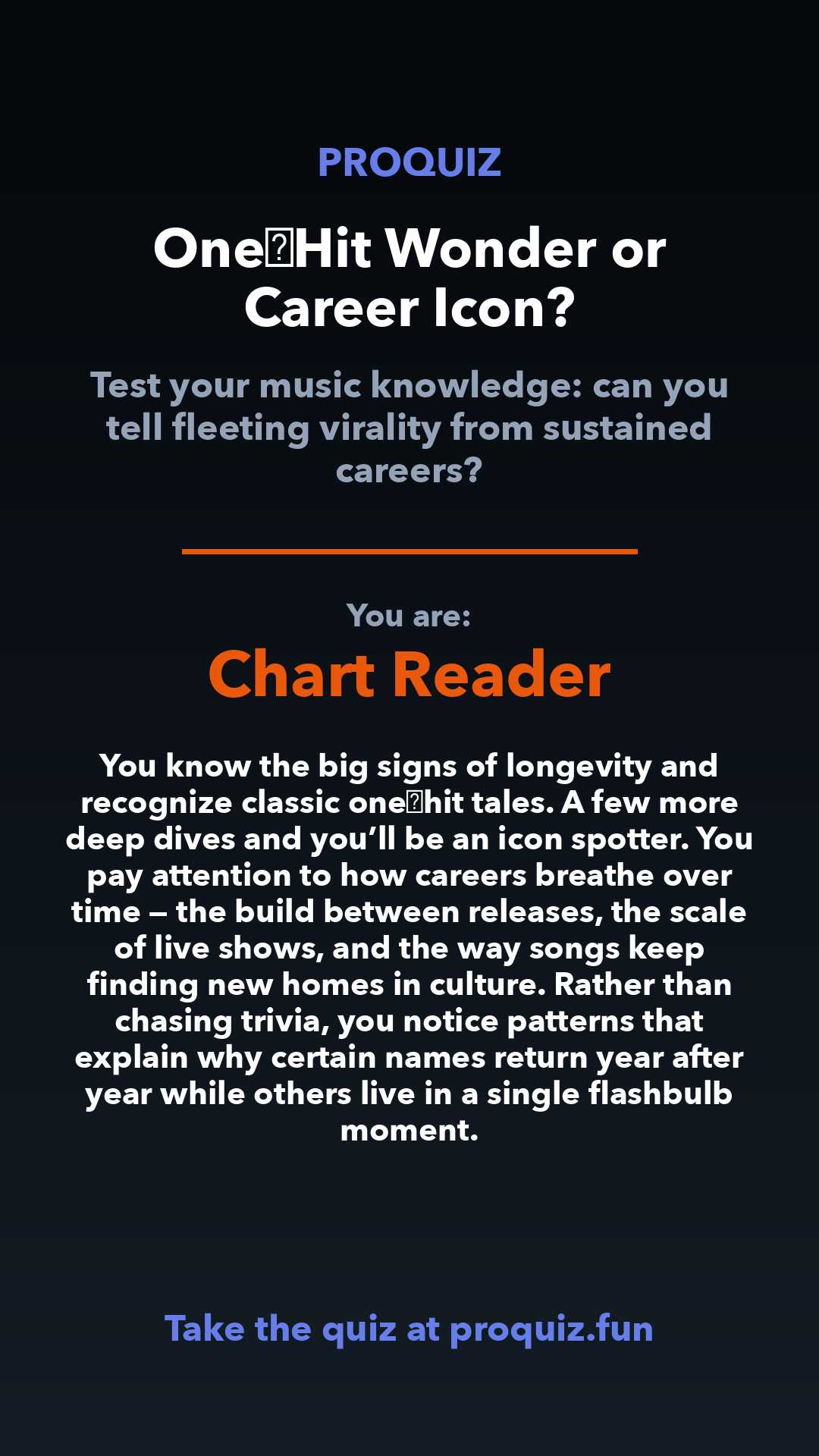 Chart Reader - One‑Hit Wonder or Career Icon?