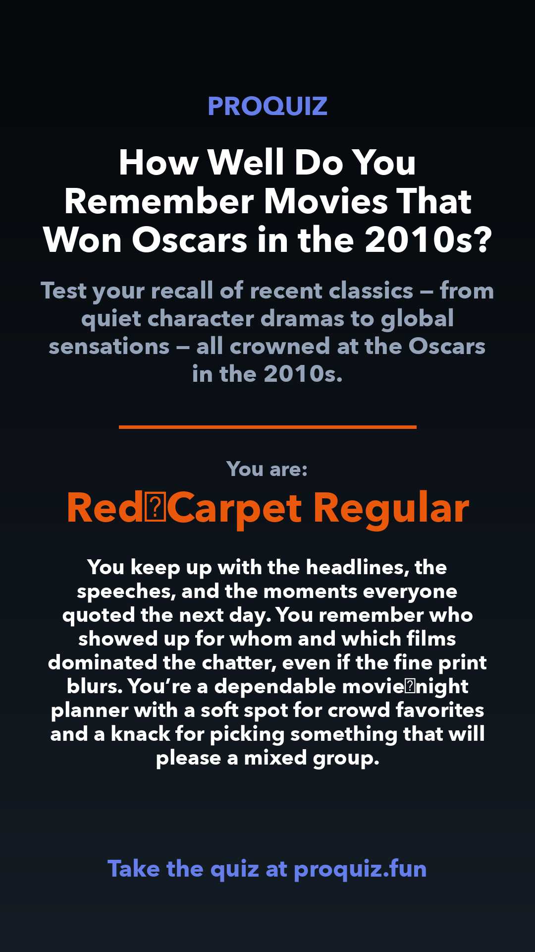 Red‑Carpet Regular - How Well Do You Remember Movies That Won Oscars in the 2010s?
