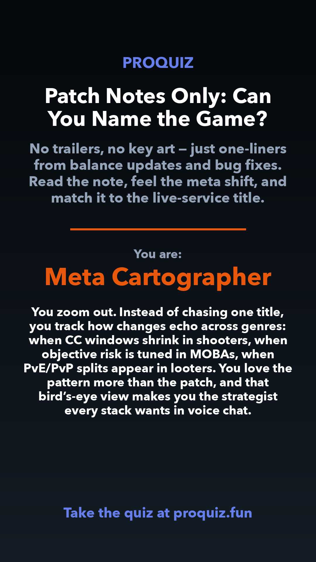 Meta Cartographer - Patch Notes Only: Can You Name the Game?