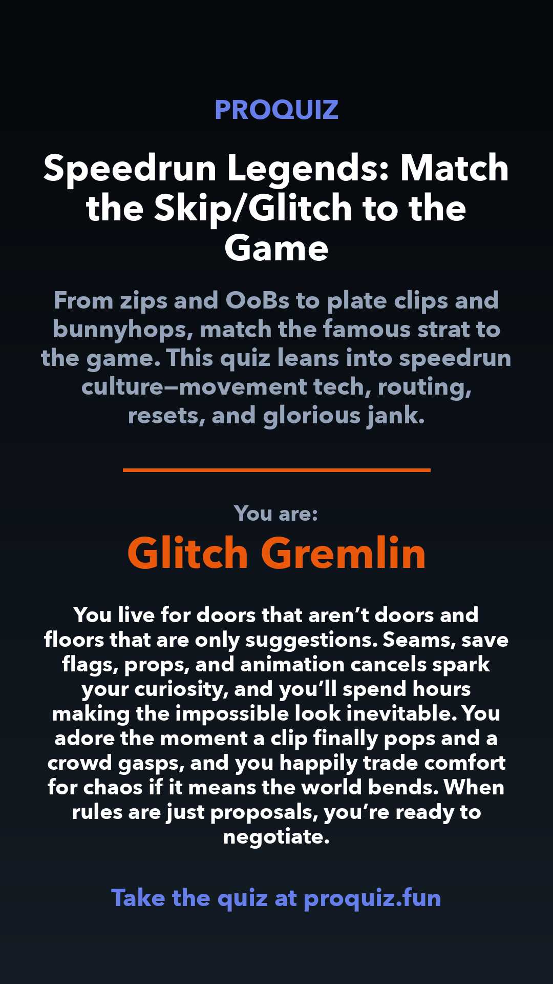 Glitch Gremlin - Speedrun Legends: Match the Skip/Glitch to the Game