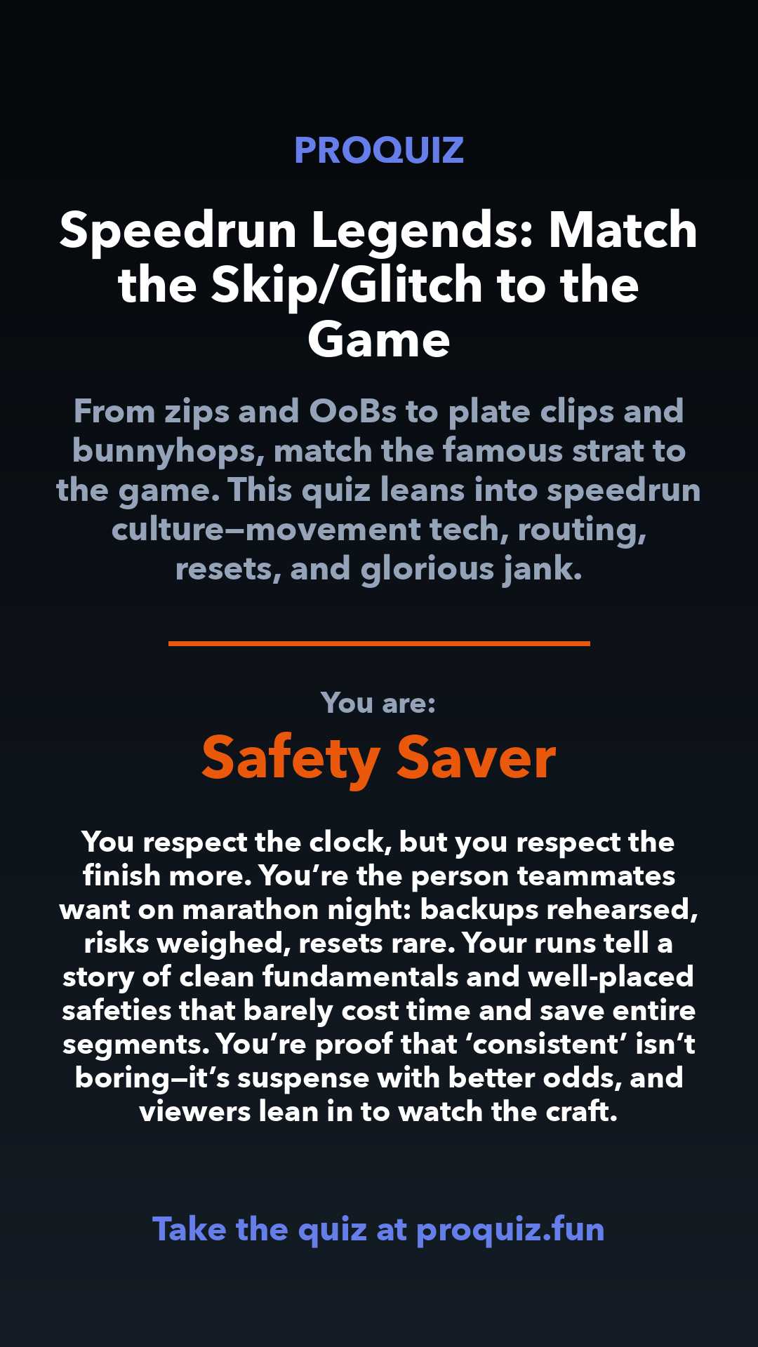 Safety Saver - Speedrun Legends: Match the Skip/Glitch to the Game
