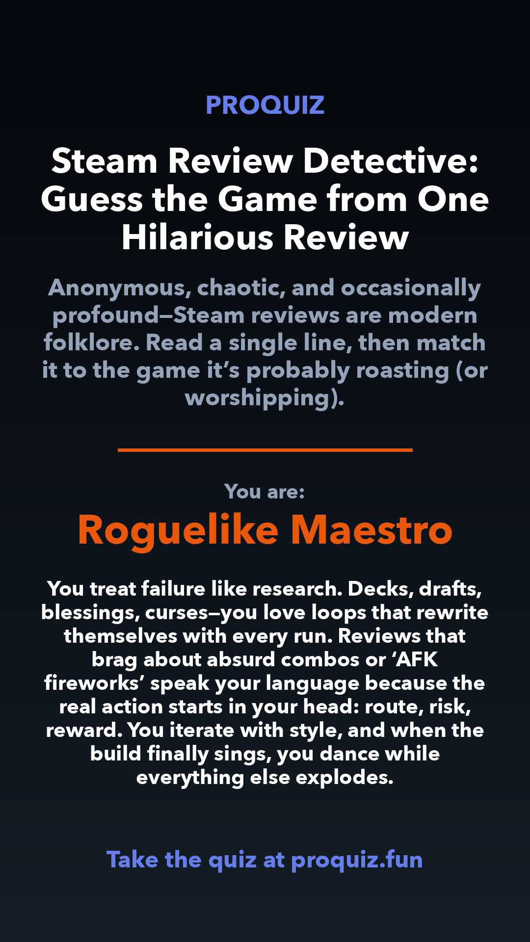 Roguelike Maestro - Steam Review Detective: Guess the Game from One Hilarious Review