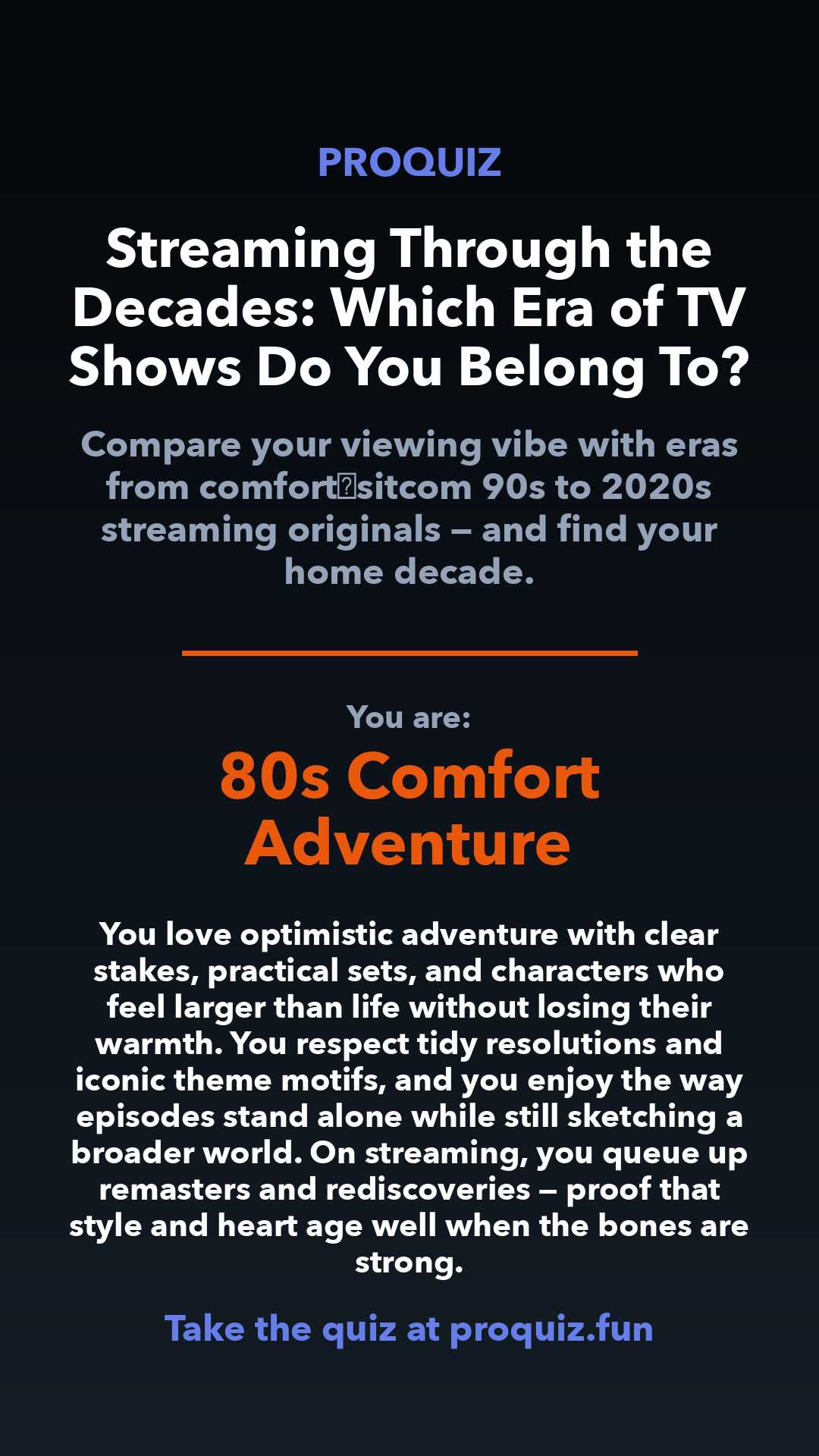 80s Comfort Adventure - Streaming Through the Decades: Which Era of TV Shows Do You Belong To?