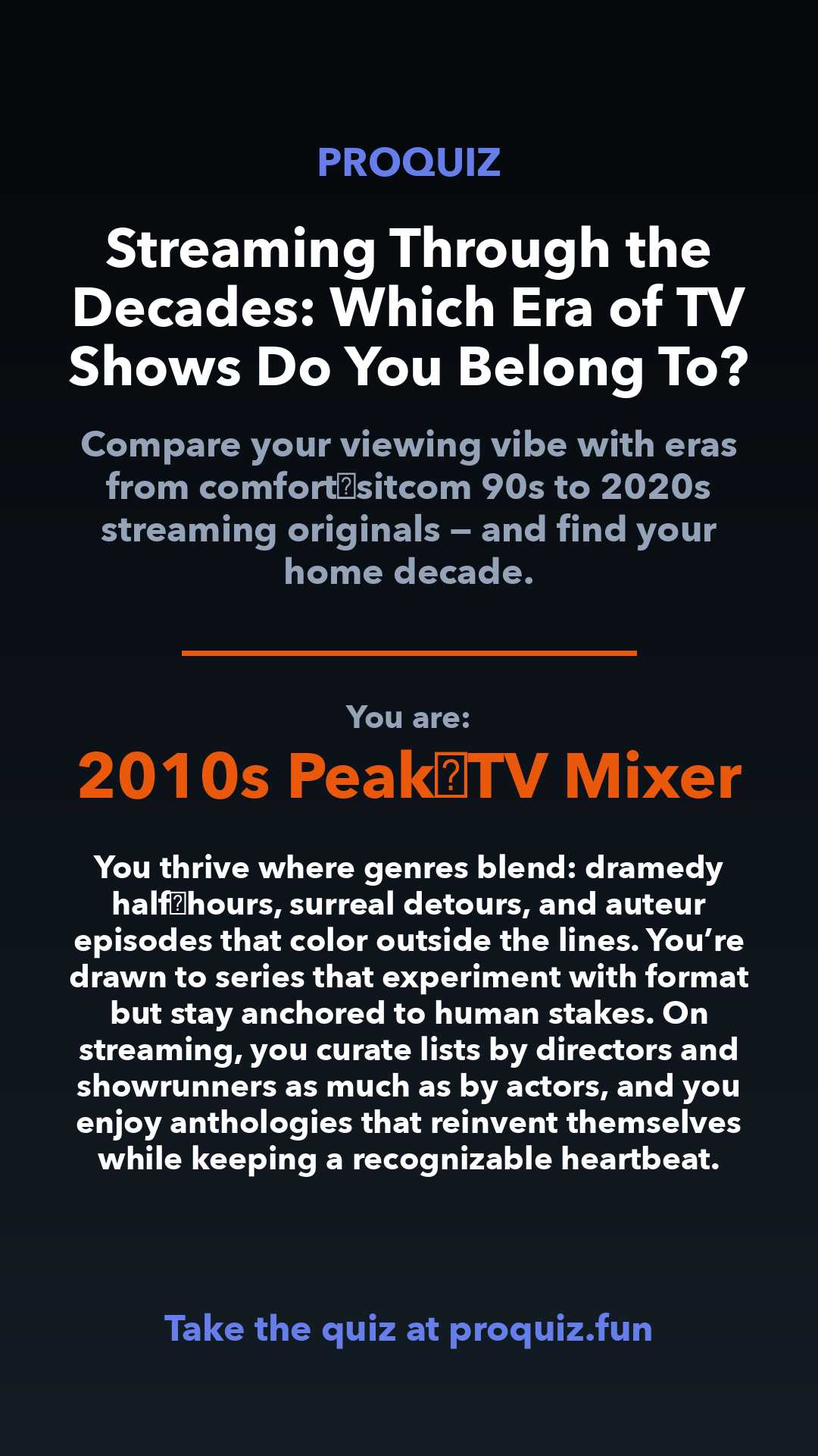 2010s Peak‑TV Mixer - Streaming Through the Decades: Which Era of TV Shows Do You Belong To?
